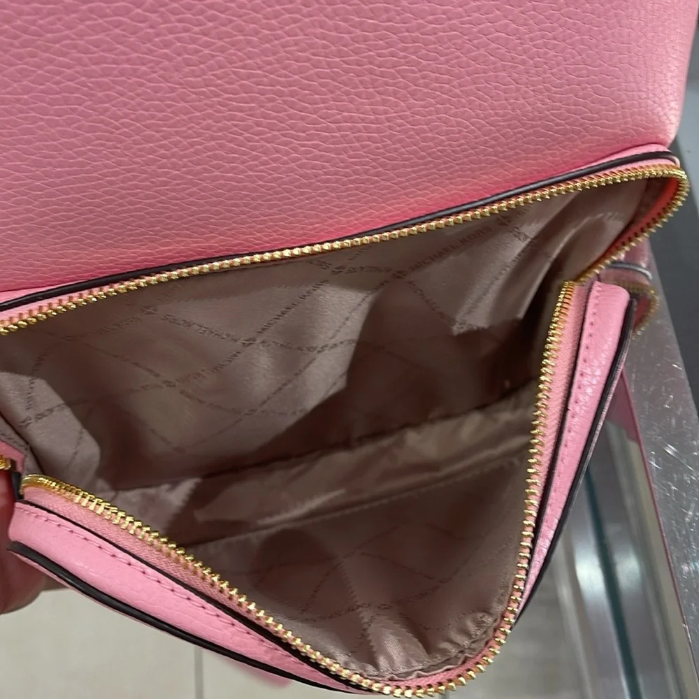 MICHAEL KORS Maisie Medium Pebbled Leather 2-in-1 Backpack Carnation NWT
